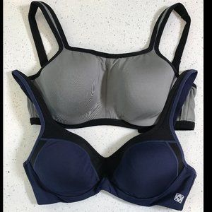 Lot of 2 Natori 32DD sports bras - underwire, padded, molded cups